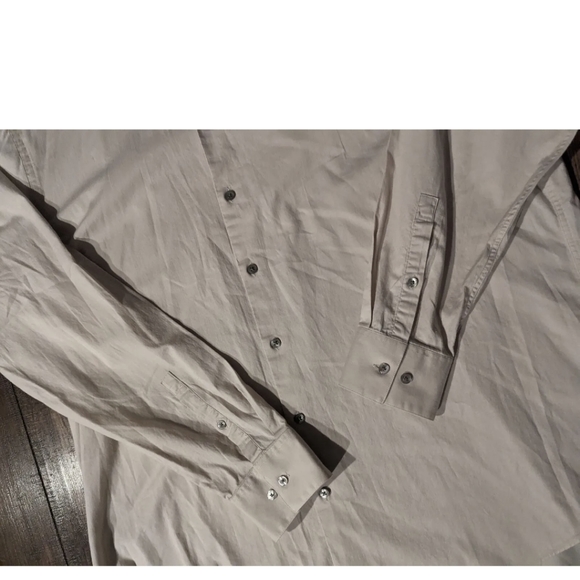 Calvin Klein Mens Dress Shirt Taupe 18 1/2 36/37 Slim Tall Stretch Non-Iron. - Picture 2 of 16